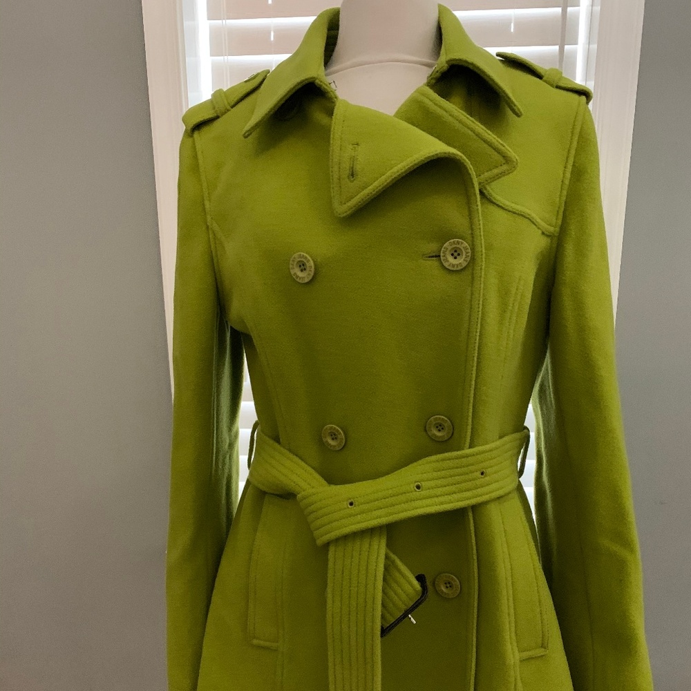 Ladies DKNY Wool Blend Belted Peacoat